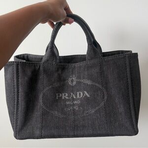 Prada Charcoal Denim Handbag